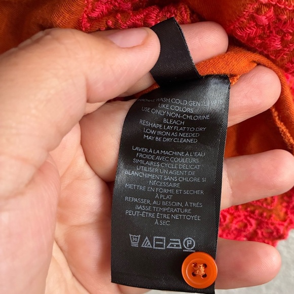 Anthropologie Rica Embroidered Top Orange XS - Picture 12 of 14